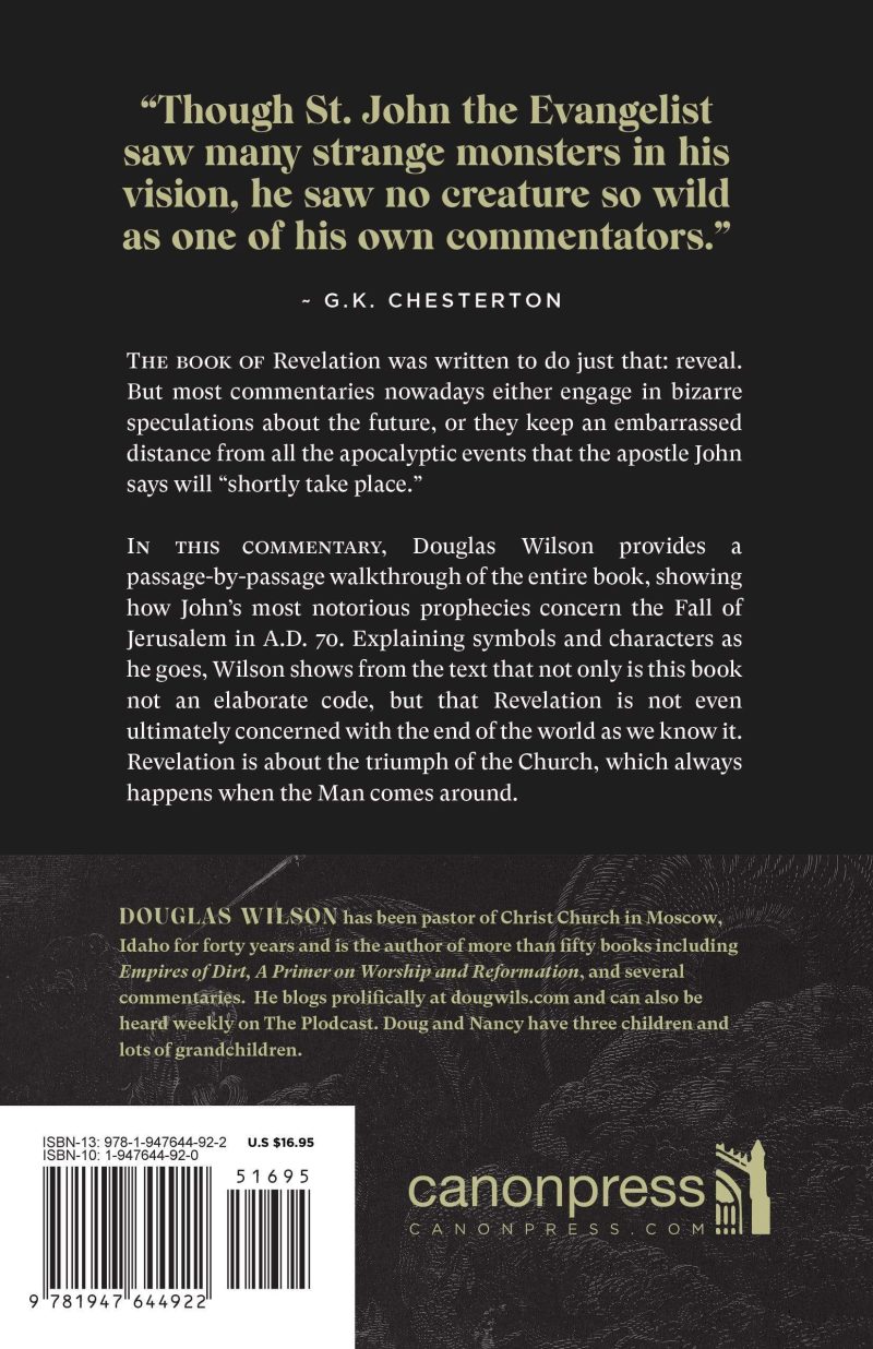 douglas wilson books revelation commentary when the man comes around 28751613558832