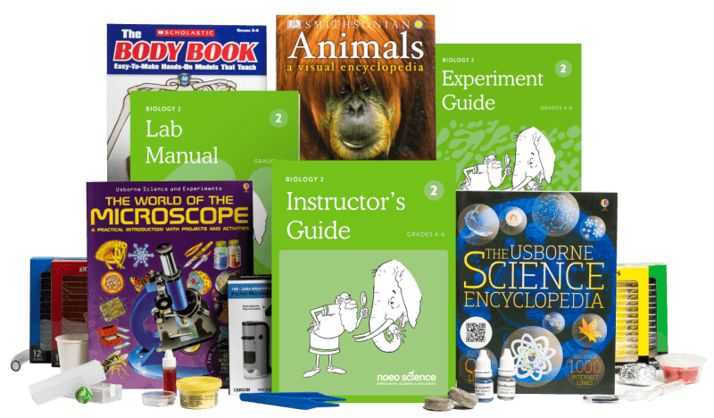 noeo science package full package w books and pocket microscope biology 2 31324558360624